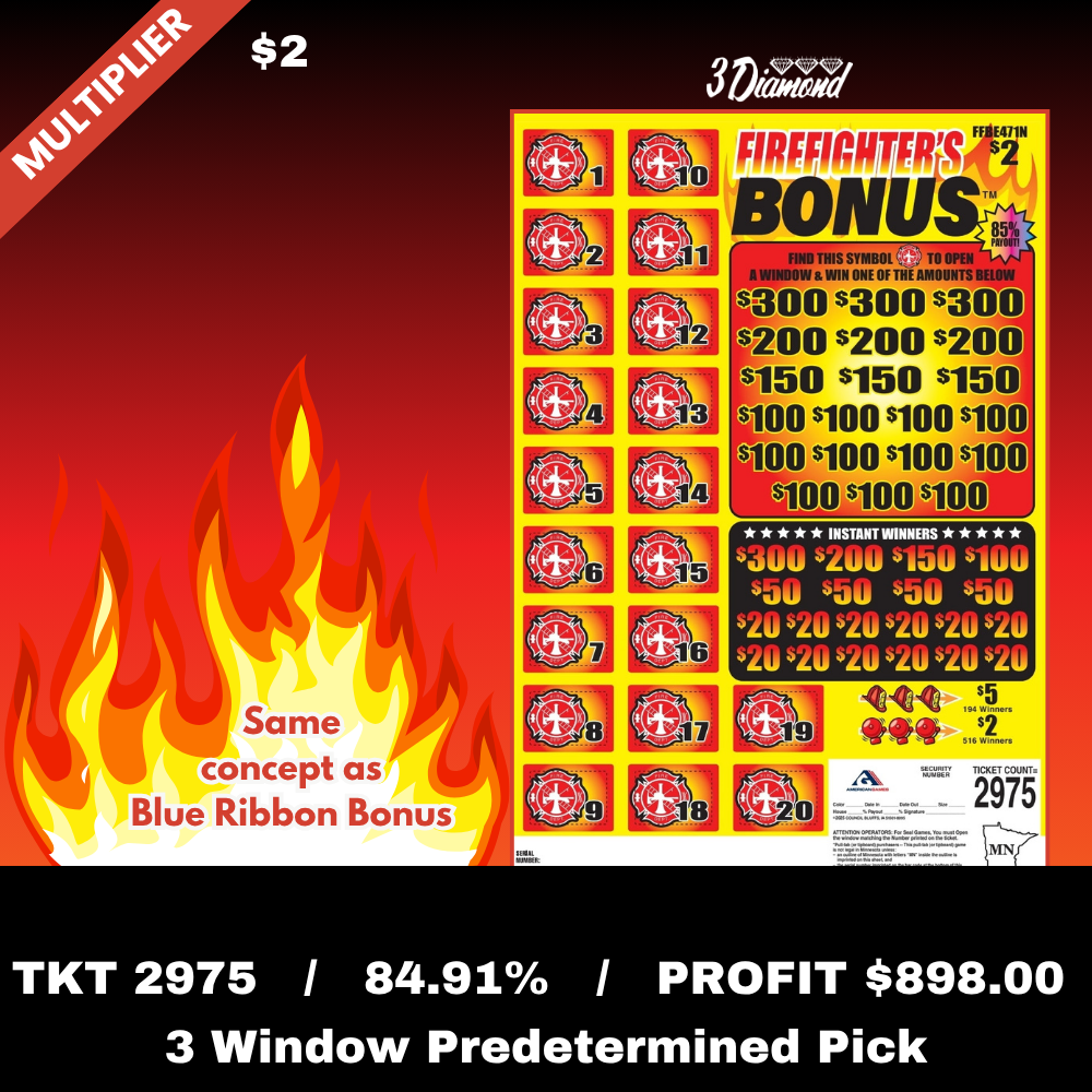 FIREFIGHTERS BONUS (471) Pull Tab Game